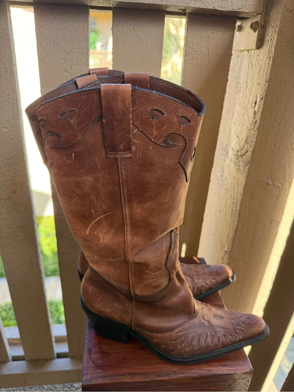 MIA Brown Leather Rockstar Western Heeled Boots - Picture 8 of 14